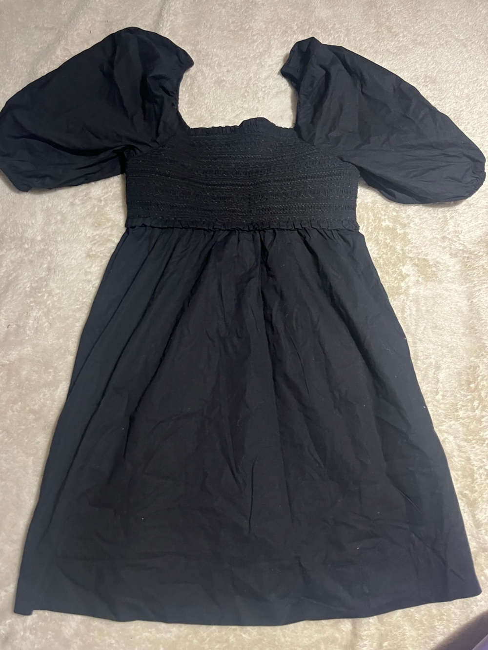 American Eagle black puff sleeve dress